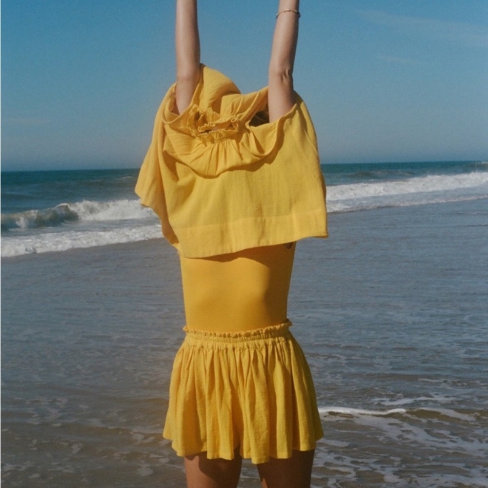 Suzie Kondi gauze cotton play shorts vibrant yellow